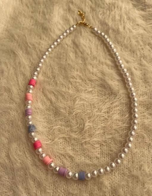 Multicolor Glass Bead Pearl Necklace