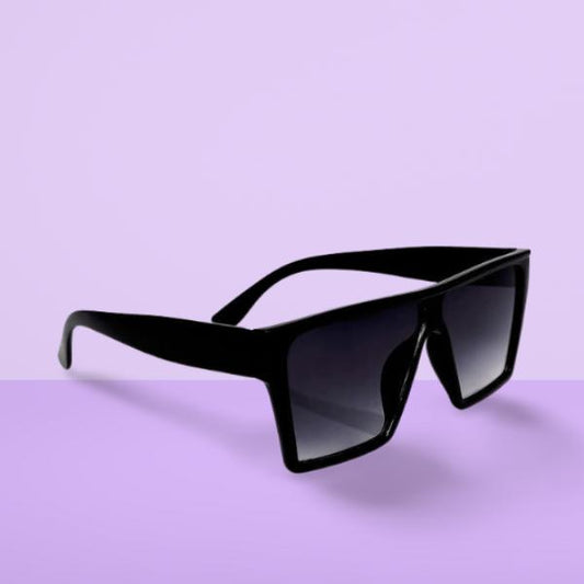 Unisex Retro Square Black Sunglasses