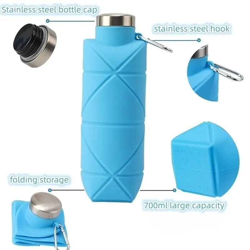 Foldable Silicone Water Bottle 700 ml Capacity (Pack of 2)