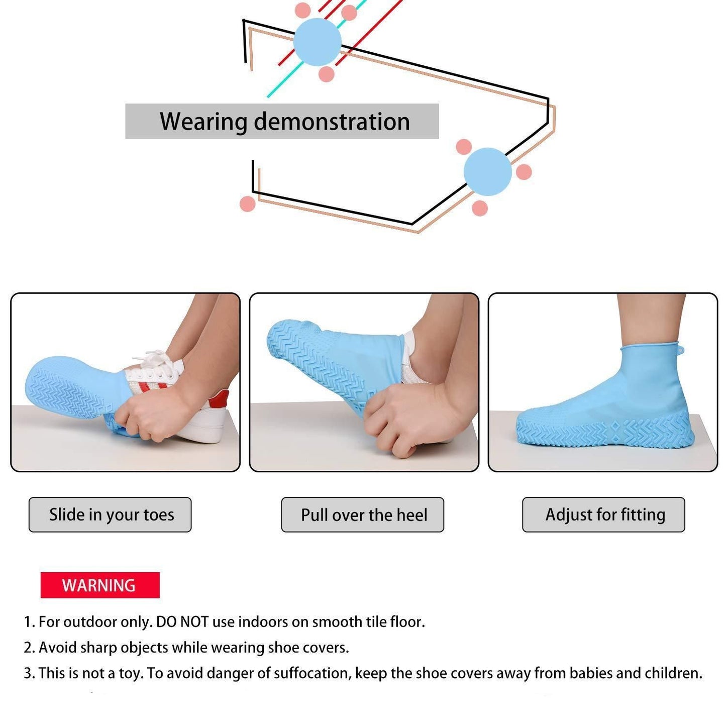 Silicone Reusable Anti skid Waterproof Shoes Cover & Protector