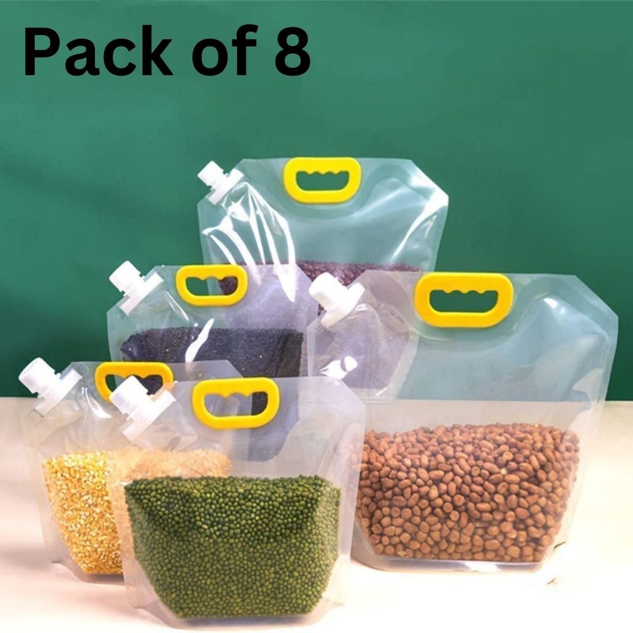 Reusable Grain Moisture Proof Sealed Storage Bag 01 Ltrs (Pack of 8)