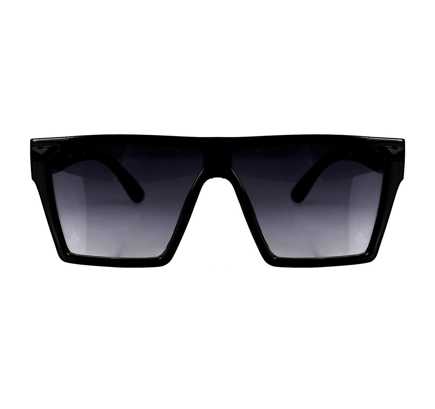 Unisex Retro Square Black Sunglasses