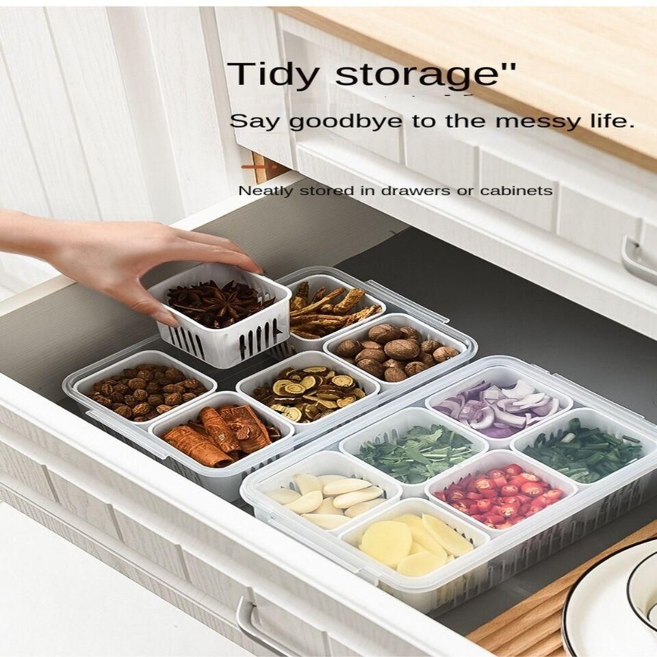 Fridge Storage Box with 06 Compartments