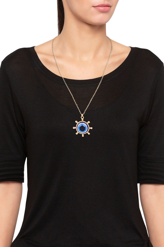 Golden Evil Eye Chain Necklace For Women & Girls