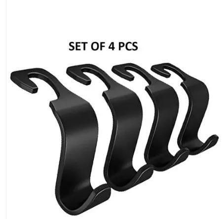 Car Organizer Plastic Hook Hanger for Holding Handbags, Coats, Purses, Bags & Water Bottles (Pack of 04)