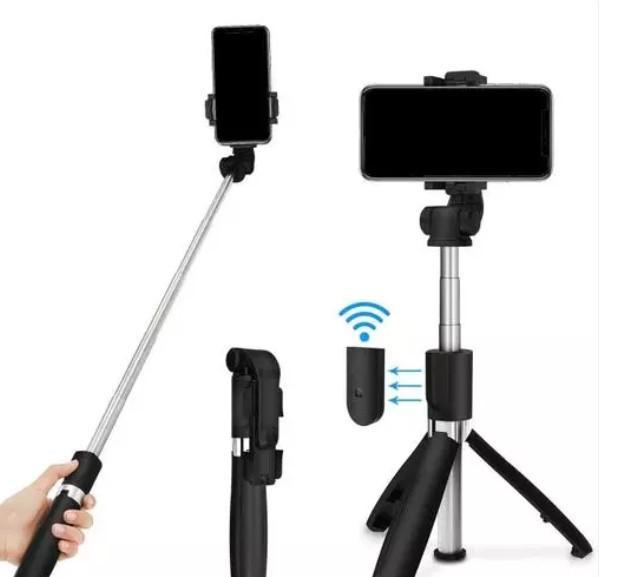 Foldable Mini Tripod with Wireless Bluetooth in Extendable Selfie Stick for Phone, Camera & Gopro