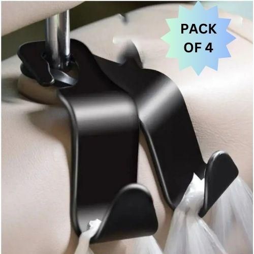 Car Organizer Plastic Hook Hanger for Holding Handbags, Coats, Purses, Bags & Water Bottles (Pack of 04)