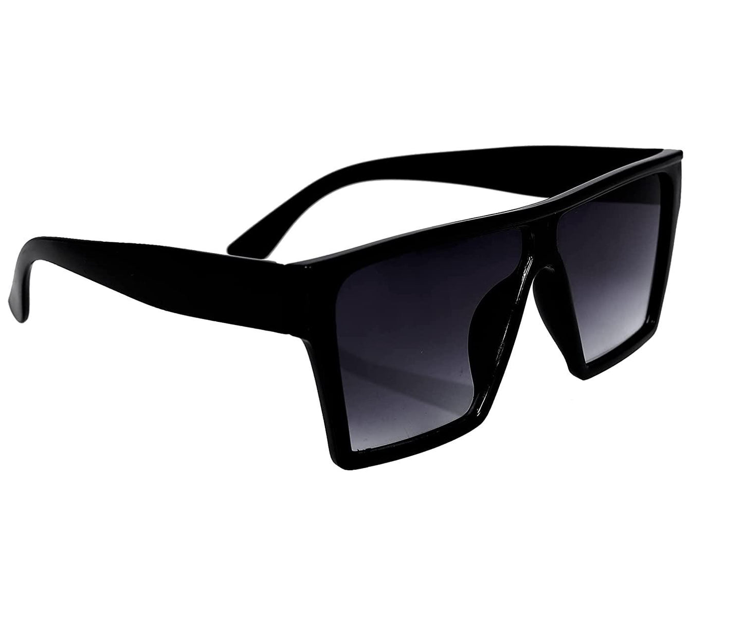 Unisex Retro Square Black Sunglasses