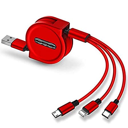 USB Charging Cord with Multiple Cables in 4 Feet Length