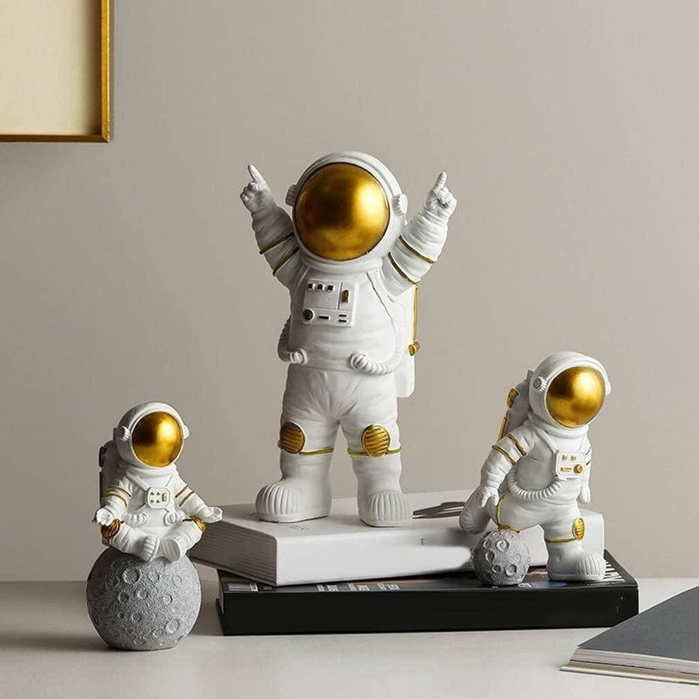 Set of 03 Astronaut Figurine Statue for Home & Office Decor