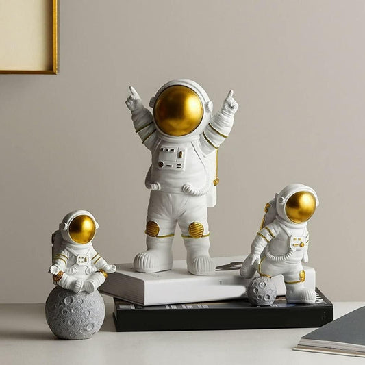 Set of 03 Astronaut Figurine Statue for Home & Office Decor