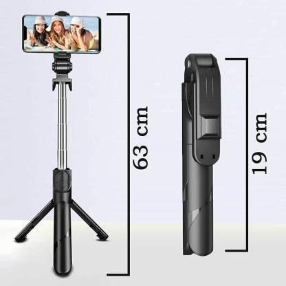 Foldable Mini Tripod with Wireless Bluetooth in Extendable Selfie Stick for Phone, Camera & Gopro