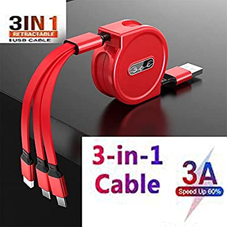 USB Charging Cord with Multiple Cables in 4 Feet Length