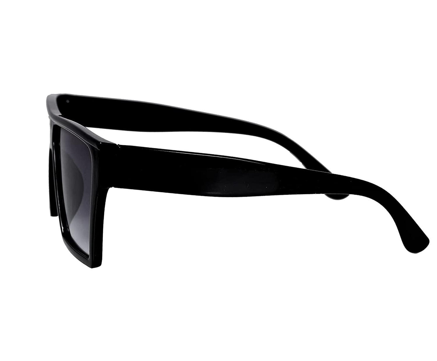 Unisex Retro Square Black Sunglasses