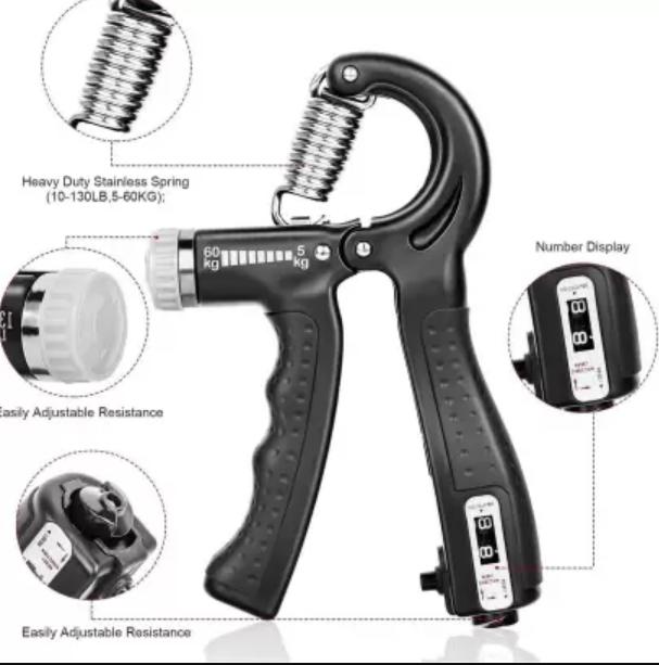 Hand Grip Strengthener adjustable from 5 to 60 Kgs. with Counter