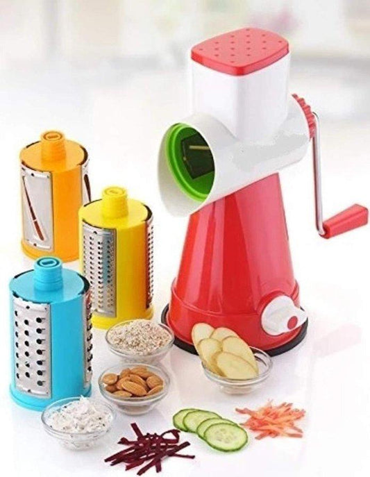 Rotary Drum Vegetable Grater & Slicer with 04 Operations