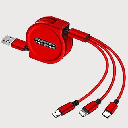 USB Charging Cord with Multiple Cables in 4 Feet Length