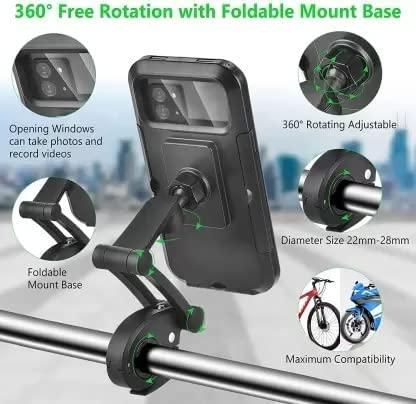 360 Degree Rotating Waterproof Bike Phone Holder