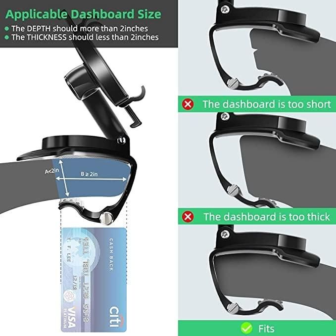 Car Phone Holder for Dashboard & Rear Mirror