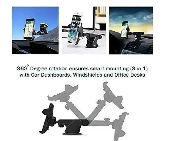 Mobile Holder for Car Dashboard, Windshields & Office Desk
