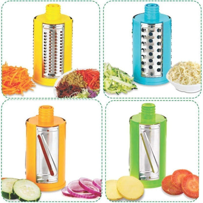 Rotary Drum Vegetable Grater & Slicer with 04 Operations