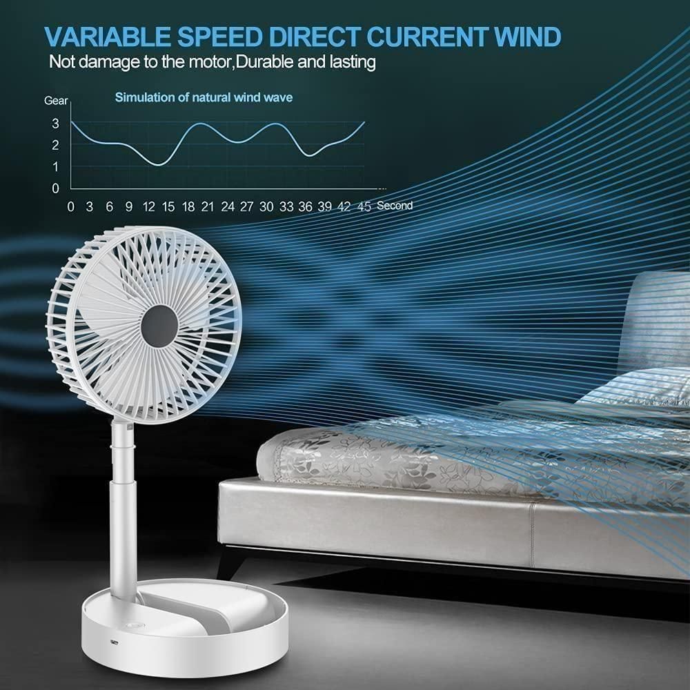Telescopic Rechargeable Standing Fan with Adjustable Height