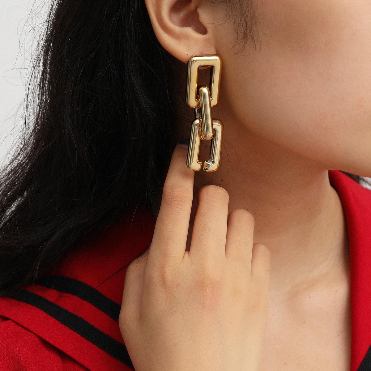 Korean Geometric Wild Drop Earrings 2 Piece Set