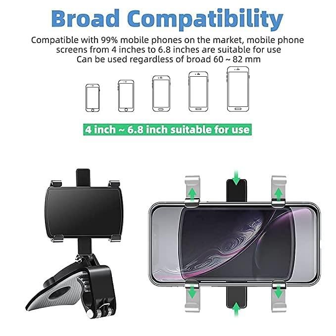Car Phone Holder for Dashboard & Rear Mirror
